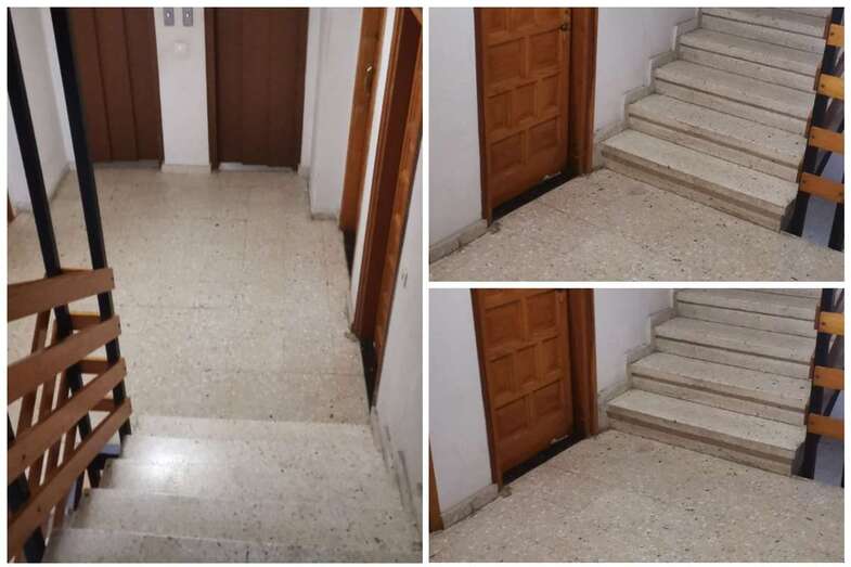 Rellano del piso donde vivía la anciana fallecida (Foto Antonio Alí)